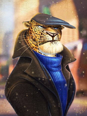 Art, Leopard, Evil, Brutal HD phone wallpaper