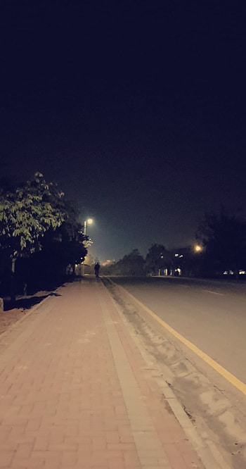 Evening walk, road, night HD phone wallpaper