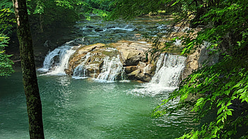 Waterfall on Glade Creek, New River Gorge NP and Preserve, West Virginia, rocks, river, cascades, trees, usa, stones HD wallpaper