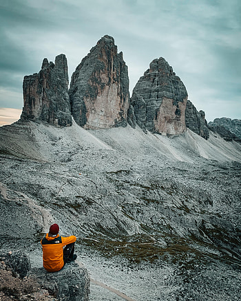 Nature, Mountains, Miscellanea, Miscellaneous, View, Human, Person, Loneliness HD phone wallpaper