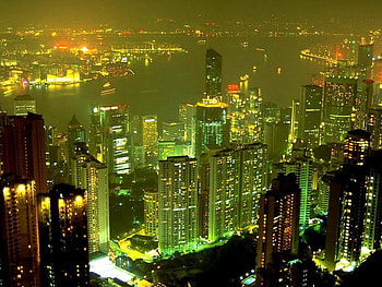 Hongkong, night HD wallpaper