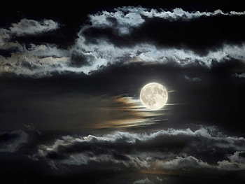 Winter Moon, winyer, skies, moon, dark, lite HD wallpaper