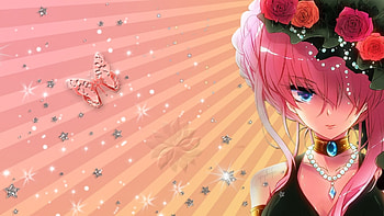 Anime girl, Pink hair, girl, Anime, butterfly HD wallpaper