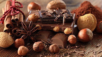 Nuts and cinnamon, Chocolate HD wallpaper