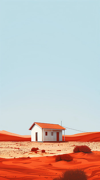 Tiny House in Desert Landscape HD phone wallpaper
