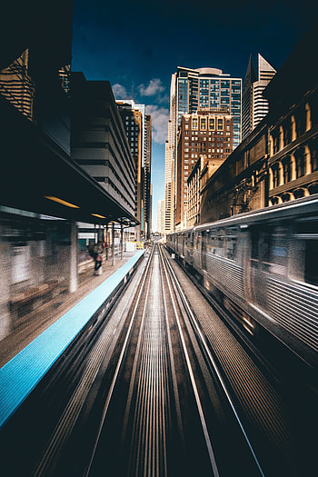 Cities, City, Platform, Movement, Traffic, Railway, Rails, Train HD phone wallpaper