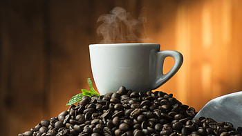 Coffee cup, Smoke, Beans, U HD wallpaper