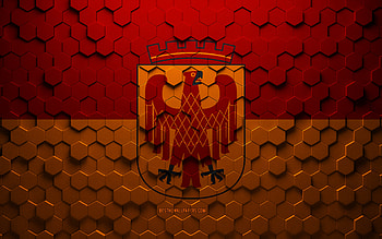 Flag of Potsdam, honeycomb art, Potsdam hexagons flag, Potsdam, 3d hexagons art, Potsdam flag HD wallpaper