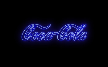 Coca-Cola blue neon logo, black background, blue neon art, Coca-Cola logo, Coca-Cola emblem, Coca-Cola HD wallpaper