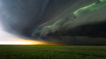 Greenery Farm Storm During Sunset Clouds Nature Background Nature HD wallpaper