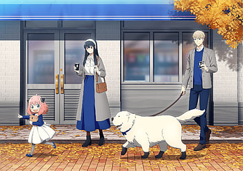 Spy x Family Autumn Walk, Anya Forger, Yor Forger, Bond (Spy x Family), Loid Forger, Anime, Spy x Family HD wallpaper