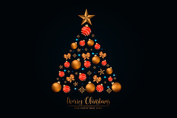 :), black, craciun, yellow, red, christmas, card, tree, new year, golden HD wallpaper