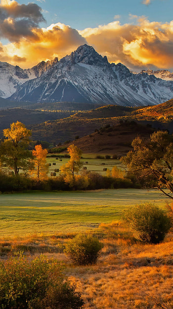 Mountains scenery, Autumn colors, Sky reflections, Tranquility captured HD phone wallpaper