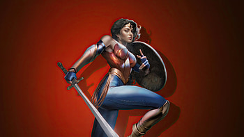 Shielded Heroism Of Wonder Woman, wonder-woman, superheroes, artwork, digital-art HD wallpaper