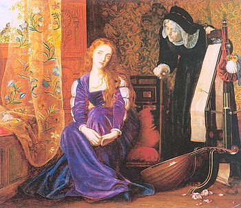 The pained heart aka sigh no more ladies, painting, art, arthur hughes, people, woman HD wallpaper