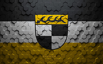 Flag of Balingen, honeycomb art, Balingen hexagons flag, Balingen, 3d hexagons art, Balingen flag HD wallpaper