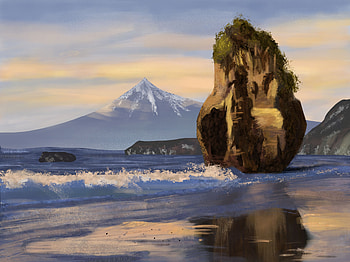 Art, Sea, Rock, Mountain, Vertex, Top, Foam HD wallpaper