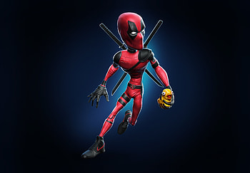 Deadpool Wearing Nike Shoes Holding Duck Toy, deadpool, artwork, artist, digital-art, superheroes, artstation HD wallpaper