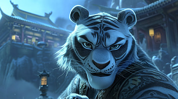 Kung Fu Tiger Cartoon, Animal, tiger, Kung Fu, cartoon HD wallpaper