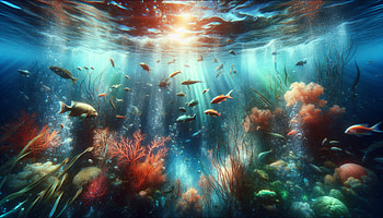 Sunlit Ocean Life: Underwater World, underwater graphy, underwater, sea life, coral reef, sunlight HD wallpaper