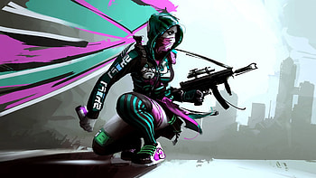 Girl and gun, fan art HD wallpaper