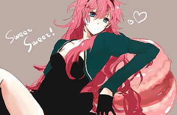 Megurine Luka, sexy, blue eyes, cute, girl, vocaloid, pink hair, long hair, anime HD wallpaper