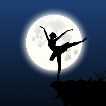 Moon, Dance, Silhouette, Miscellanea, Miscellaneous, Ballerina HD phone wallpaper