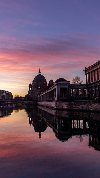 Berlin Cathedral, Sunrise in Berlin, graphic bliss, Scenic beauty HD phone wallpaper