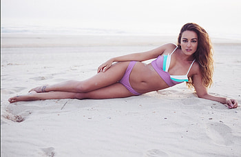 Joana Duarte, sea, sand, model, beach, woman, babe, lady, water, ocean HD wallpaper