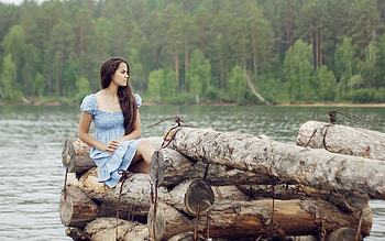 Model, people, wood, tree HD wallpaper