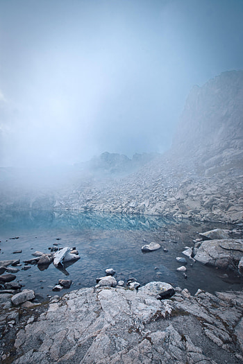 Nature, Stones, Rocks, Lake, Fog HD phone wallpaper