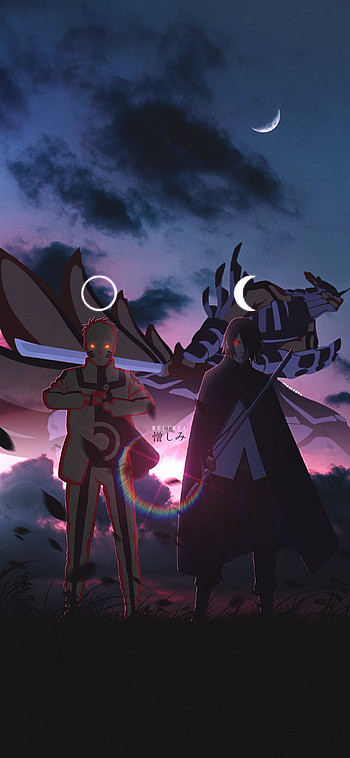 Naruto and Sasuke, kurama, konoha, naruto, itachiuchiha, susanoo, anime HD phone wallpaper