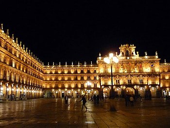Plaza Mayor de Salamanca, Spain, spain, night, building, lights HD wallpaper