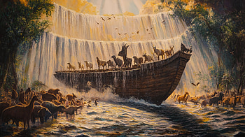 Noah's Ark: A Journey to Paradise -, religious, Noah's Ark, artistic, Paradise HD wallpaper