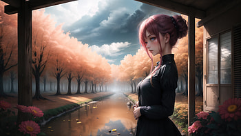 Rooted In Harmony Anime Girl Beneath Natures Canopy, anime-girl, anime, artist, artwork, digital-art, deviantart HD wallpaper