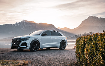 Audi RS Q8, 2022, front view, exterior, new white Q8, Q8 tuning, German cars, Audi HD wallpaper