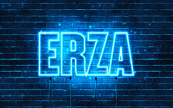 Happy Birtay Erza, , blue neon lights, Erza name, creative, Erza Happy Birtay, Erza Birtay, popular japanese male names, with Erza name, Erza HD wallpaper