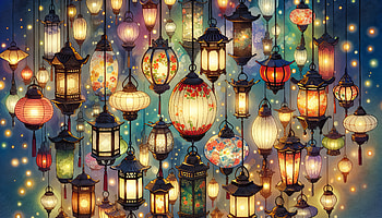 Enchanting Lantern Festival, lantern, festival, night scene HD wallpaper