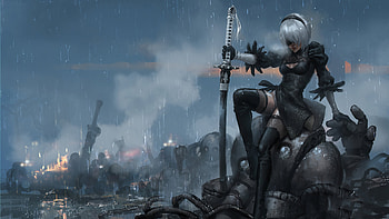2b Nier Fanart Winner, nier-automata, games, artist, artwork, digital-art, artstation HD wallpaper