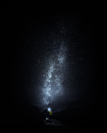 Night, Dark, Shine, Starry Sky, Brilliance, Human, Person, Loneliness, Alone, Lonely HD phone wallpaper