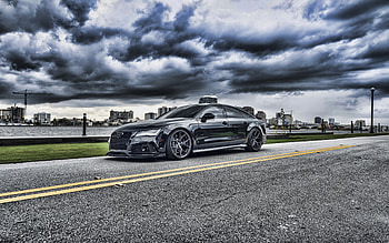 Audi RS7 Sportback, exterior, black RS7 Sportback, tuning RS7 Sportback, German cars, Audi HD wallpaper