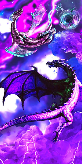 Purple Dragon, crystal, dragons HD phone wallpaper