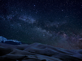 Stars, Desert, Dark, Starry Sky, Hills HD wallpaper