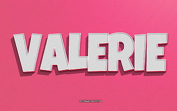 Valerie, pink lines background, with names, Valerie name, female names, Valerie greeting card, line art, with Valerie name HD wallpaper