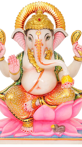 Best Ganesh, Lotus Background, ganesh statue HD phone wallpaper