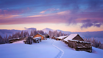 Huts Covered In Snow , hut, snow, nature, graphy HD wallpaper