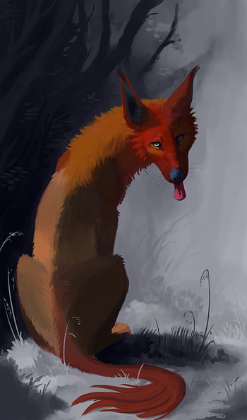 Art, Brown, Wolf, Animal, Protruding Tongue, Tongue Stuck Out HD phone wallpaper