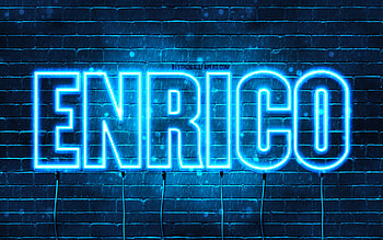 Enrico, , with names, Enrico name, blue neon lights, Enrico Birtay, Happy Birtay Enrico, popular italian male names, with Enrico name HD wallpaper