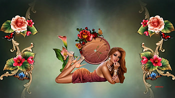 FLOWER, FLOWERS, COLORFUL, BUTTERFLIES, ROSES, FEMALE HD wallpaper
