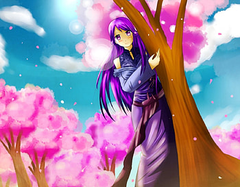 Purple Anime, purple, girl, pink, anime HD wallpaper
